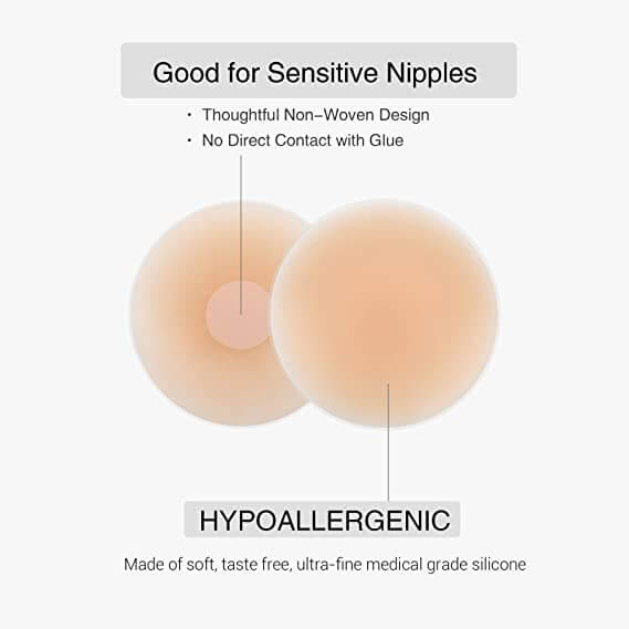Brelese nipple covers are hypoallergenic and designed for sensitive skin.
