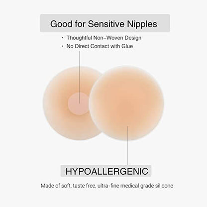 Brelese nipple covers are hypoallergenic and designed for sensitive skin.